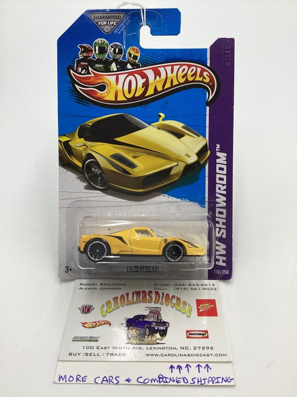 2013 Hot Wheels #178 Enzo Ferrari Yellow SR on Sale