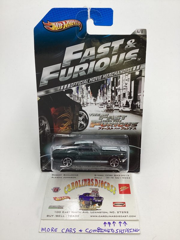 2013 Hot Wheels Fast and Furious #4 67 Ford Mustang Green Card Not Perfect 73G For Cheap