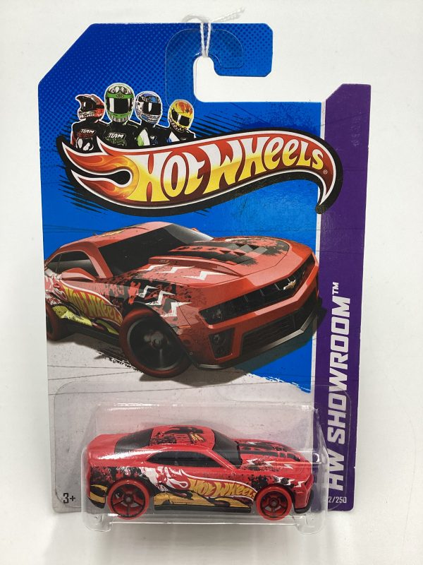 2013 Hot Wheels #192 12 Camaro ZL1 Red Solid Wheels 7B For Sale