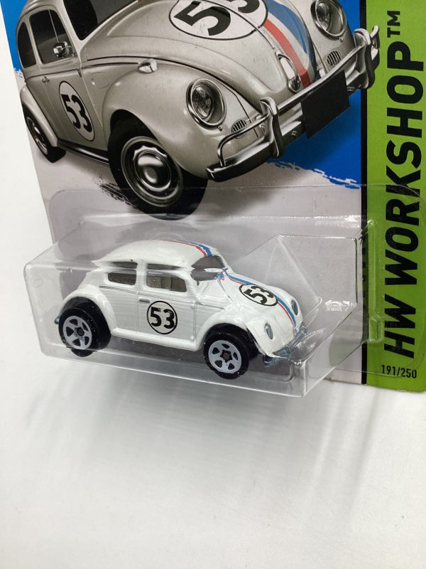 2014 Hot Wheels #191 Herbie Volkswagen Beetle The Love Bug White with protector Fashion