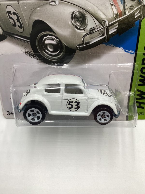 2014 Hot Wheels #191 Herbie Volkswagen Beetle The Love Bug White with protector Fashion