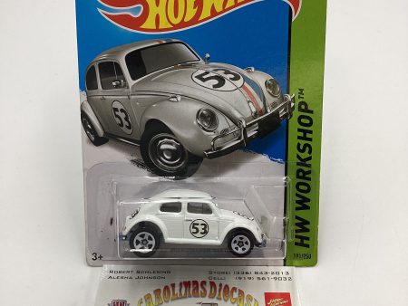 2014 Hot Wheels #191 Herbie Volkswagen Beetle The Love Bug White with protector Fashion