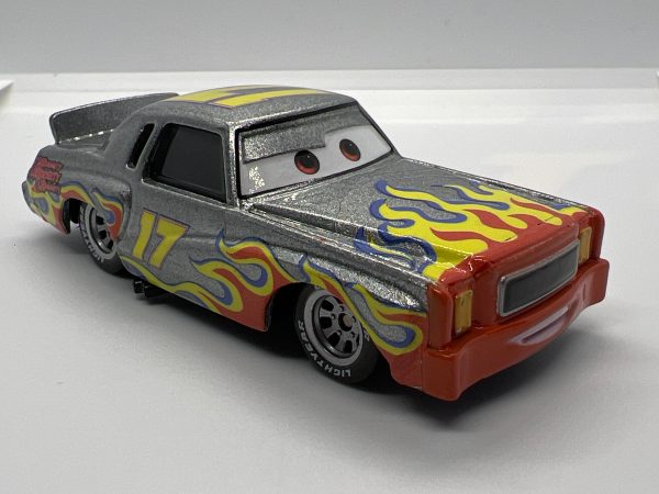 Disney Pixar Cars #17 Darrel Cartrip Silver Flames Loose For Cheap