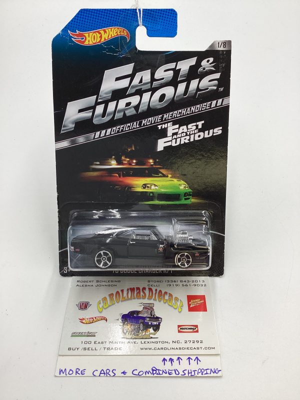 2013 Hot Wheels Fast and Furious #1 70 Dodge Charger R T Black. Card Not Perfect 72F Online Hot Sale