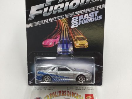 2014 Hot Wheels Fast and Furious #3 Nissan Skyline GT-R (R34) Silver Cracked Blister Online Sale