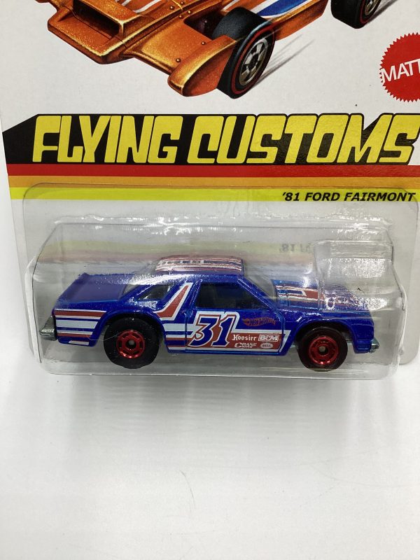 Hot Wheels Flying Customs 81 Ford Fairmont Blue with protector For Sale