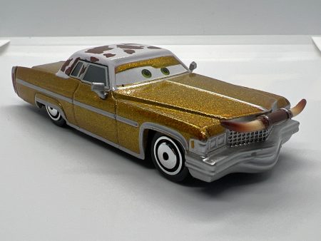 Disney Pixar Cars Tex Cadillac Coupe Deville Tex Dinoco Gold Loose For Cheap