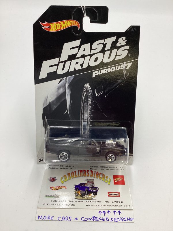 2016 Hot Wheels Fast and Furious #8 70 Dodge Charger R T Black 69H Online now