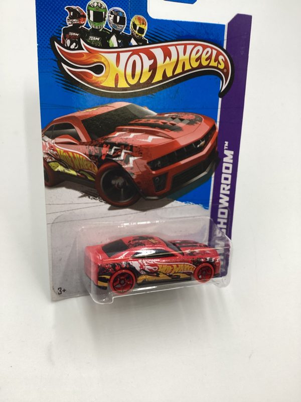 2013 Hot Wheels #192 12 Camaro ZL1 Red Solid Wheels 7B For Sale