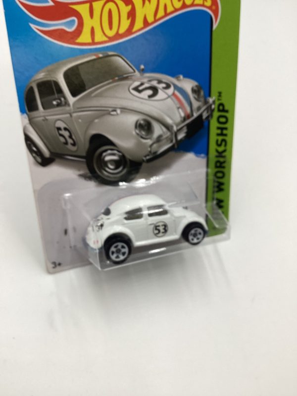 2014 Hot Wheels #191 Herbie Volkswagen Beetle The Love Bug White with protector Fashion