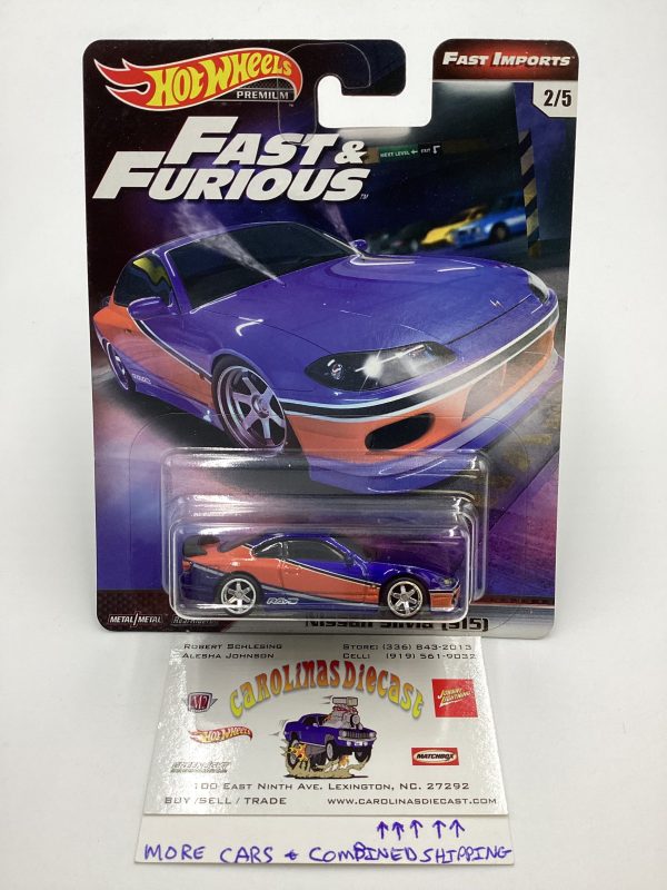 Hot Wheels Premium Fast & Furious Fast Imports #2 Nissan Silvia S15 Blue Orange W Protector Cheap