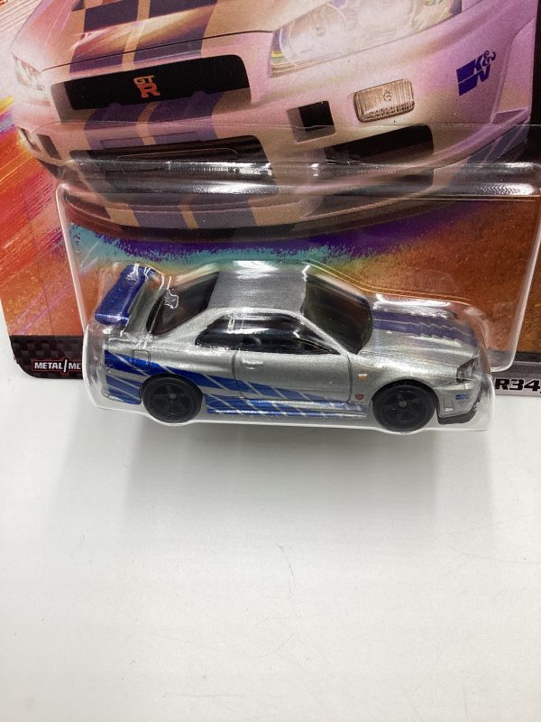 Hot wheels Premium Fast and Furious #4 Nissan Skyline GT-R R-34 Silver with protector Online