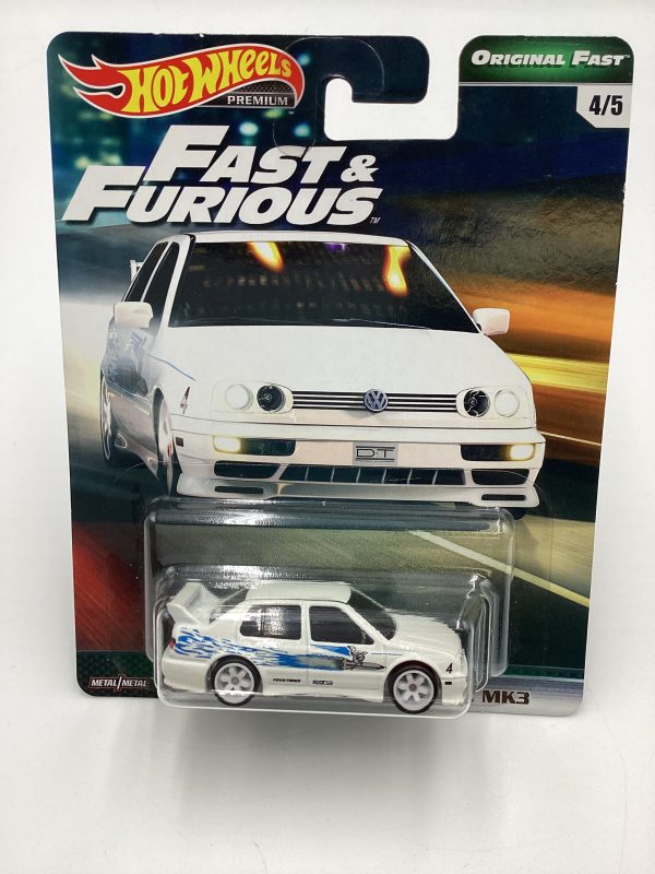 Hot Wheels Fast & Furious Original Fast #4 Volkswagen Jetta MK3 White W Protector Supply