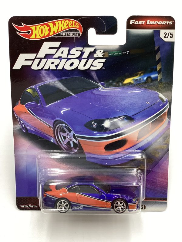 Hot Wheels Premium Fast & Furious Fast Imports #2 Nissan Silvia S15 Blue Orange W Protector Cheap