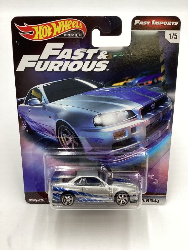 Hot Wheels Premium Fast & Furious Fast Imports #1 Nissan Skyline GT-R BNR34 Silver W Protector Online