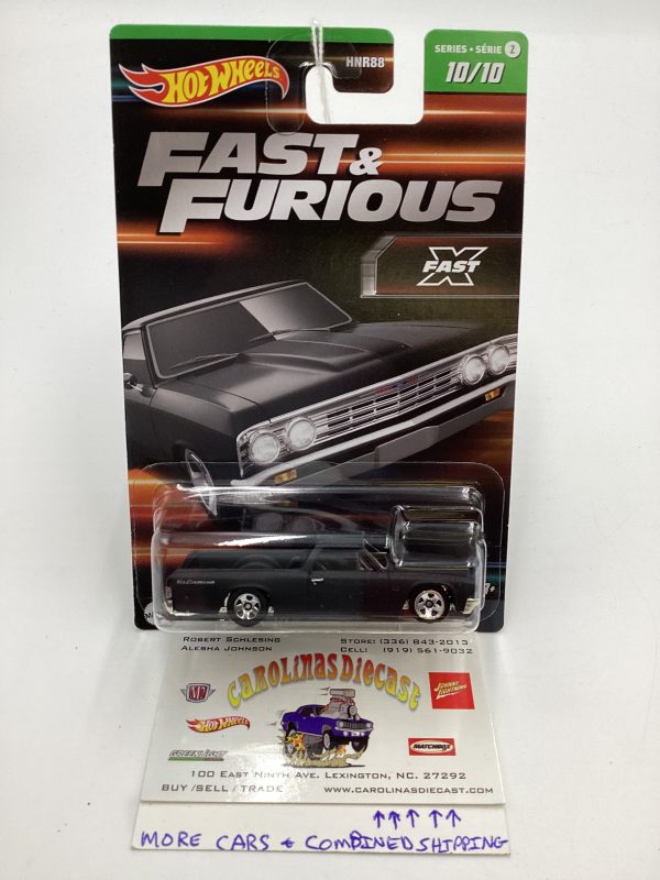 2023 Hot Wheels Fast & Furious Series 2 #10 Chevy El Camino Matte Black 69B Online Sale