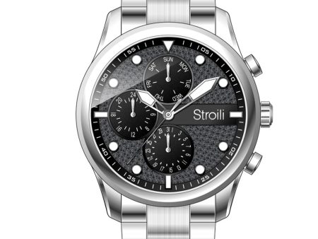 Men s Watch Stroili 1683278 Black Silver Fashion