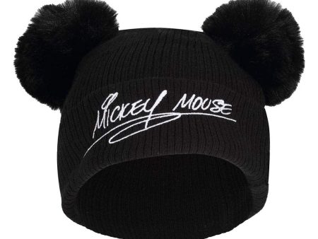 Hat Mickey Mouse Double Pom Black For Cheap