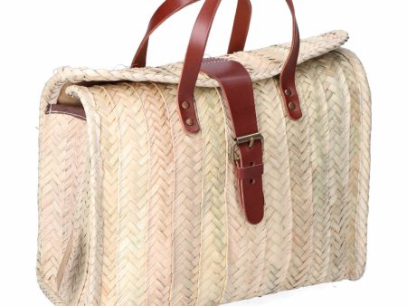 Briefcase EDM Milan Palm leaf Buckle Leather 32 x 26 cm For Cheap