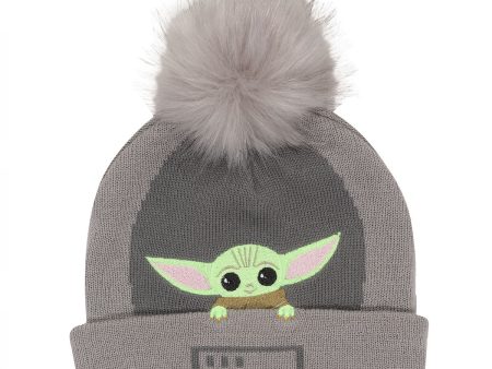 Hat The Mandalorian Grogu In The Crib Beanie Grey For Sale