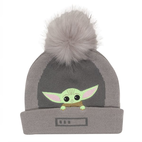 Hat The Mandalorian Grogu In The Crib Beanie Grey For Sale