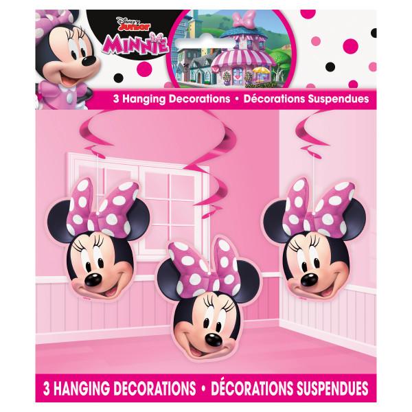 Disney Iconic Minnie Mouse Hanging Swirl Decorations, 26 , 3ct For Sale