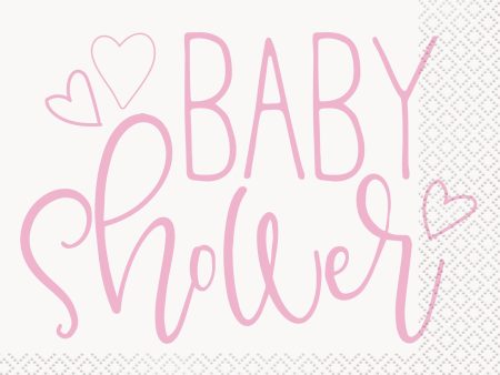 Pink Hearts Baby Shower Luncheon Napkins, 16ct Online