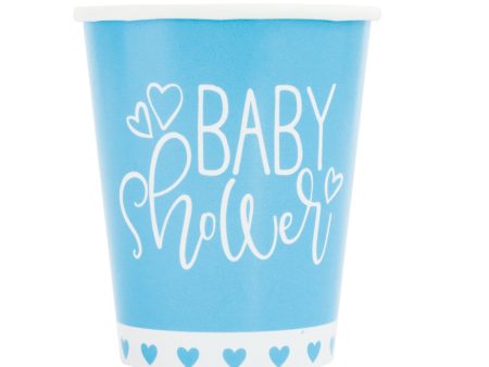 Blue Hearts Baby Shower 9oz Paper Cups, 8ct Online