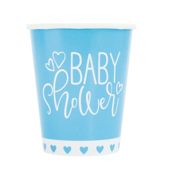 Blue Hearts Baby Shower 9oz Paper Cups, 8ct Online