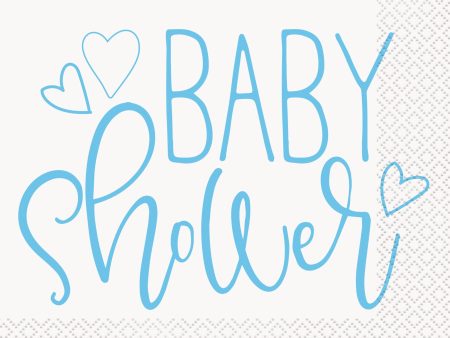 Blue Hearts Baby Shower Luncheon Napkins, 16ct Online now