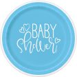 Blue Hearts Baby Shower Round 9  Dinner Plates, 8ct Discount