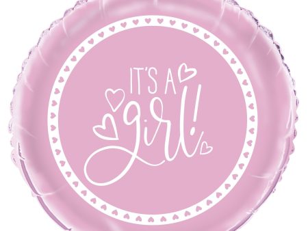 Pink Hearts Baby Shower Round Foil Balloon 18 , Bulk For Discount