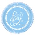 Blue Hearts Baby Shower Round Foil Balloon 18 , Bulk For Discount