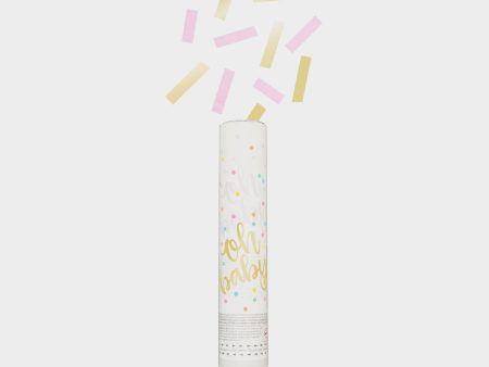 Oh Baby  Pink and Gold Confetti Cannon Hot on Sale