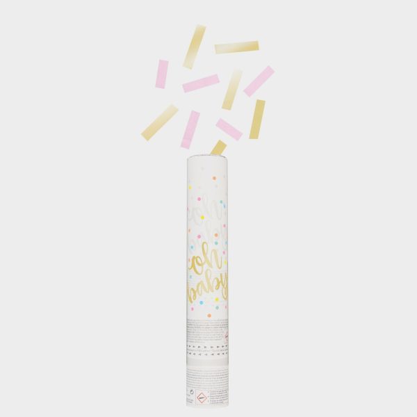 Oh Baby  Pink and Gold Confetti Cannon Hot on Sale