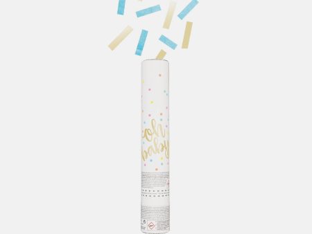 Oh Baby  Blue and Gold Confetti Cannon Hot on Sale