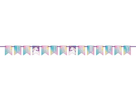 Unicorn Party Pennant Banner, 7 ft Supply