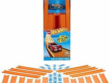 Hot Wheels Track Builder Straight Track with Car (6) Fashion